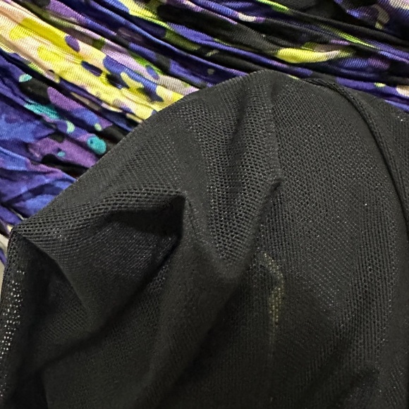 253 BCBGMAXAZRIA Runway |NWOT Purple One Shoulder Mesh Ruched Mini Dress (Sz XS) - Picture 8 of 16